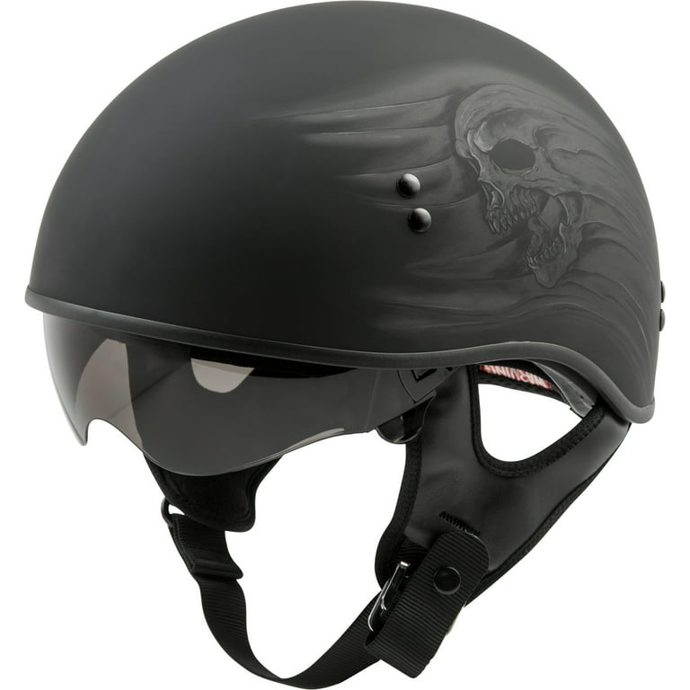 GMAX GM65 Naked Half Face Street Motorcycle Helmet Gloss Black 